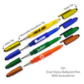 Dual Stylus Ballpoint Pen With Screwdriver Tips